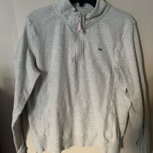 Vineyard Vines Womens Gray Quarter-Zip Sweater